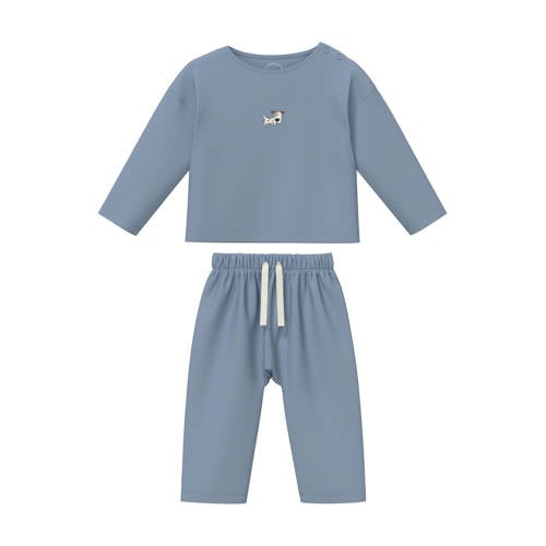 s.Oliver pyjamaset lichtblauw Jongens/Meisjes Katoen Ronde hals Effen