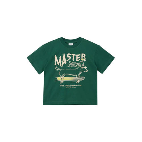 s.Oliver T-shirt donkergroen Jongens Katoen Ronde hals Printopdruk - maat 116/122 afbeelding