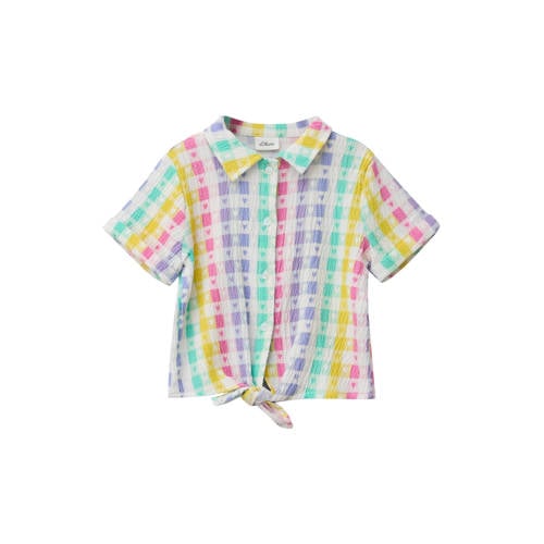 s.Oliver blouse multi Meisjes Polyester Button down Meerkleurig