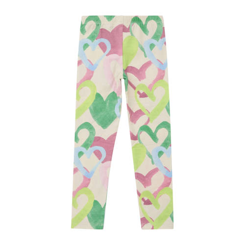 s.Oliver legging met hartjes ecru Meisjes Stretchkatoen All over print - maat 110 afbeelding