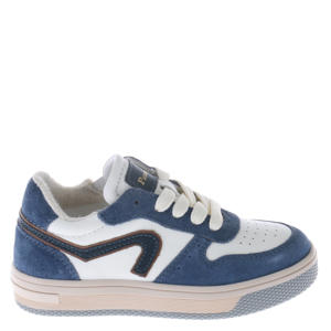 leren sneakers wit/blauw