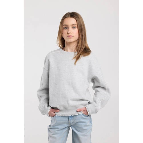 America Today sweater grijs melange Gemêleerd