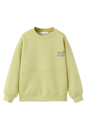 sweater met backprint geel