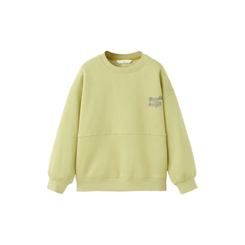 Mango Kids sweater met backprint geel Backprint - maat 164 afbeelding