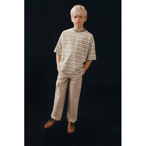 Mango Kids casual broek ecru Jongens Katoen Effen - maat 128 afbeelding