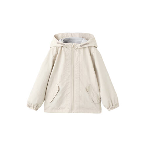 Mango Kids tussenjas wit Jongens Polyamide Capuchon Effen - maat 98 afbeelding