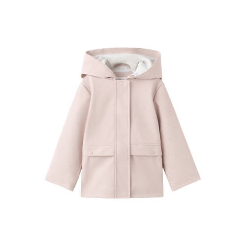 Mango Kids tussenjas lichtroze Meisjes Polyester Capuchon Stip - maat 80 afbeelding