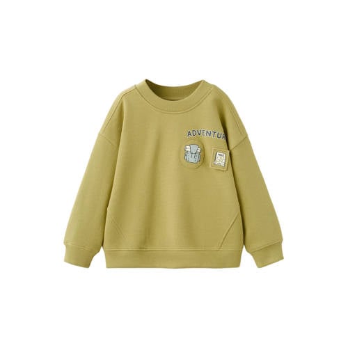 Mango Kids sweater geel Backprint - maat 98 | Sweater van Mango Kids afbeelding