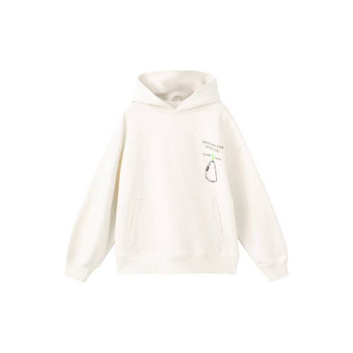 Mango Kids hoodie met backprint ecru Sweater Backprint - maat 128 afbeelding