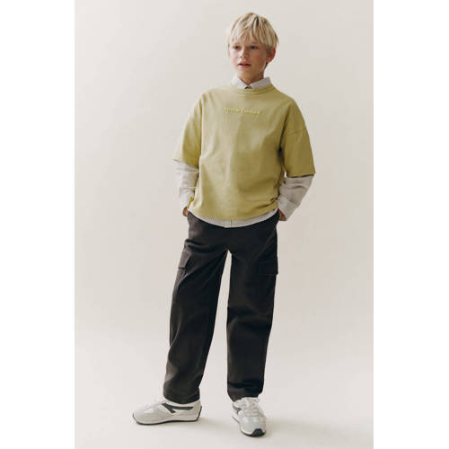 Mango Kids casual broek antraciet Grijs Jongens Katoen Effen - maat 116 afbeelding