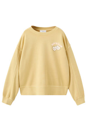 sweater met backprint geel