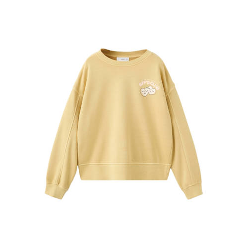 Mango Kids sweater met backprint geel Backprint - maat 116 afbeelding