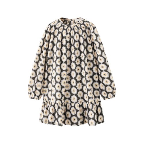 Mango Kids A-lijn jurk geel Meisjes Katoen Ronde hals All over print - maat 116 afbeelding
