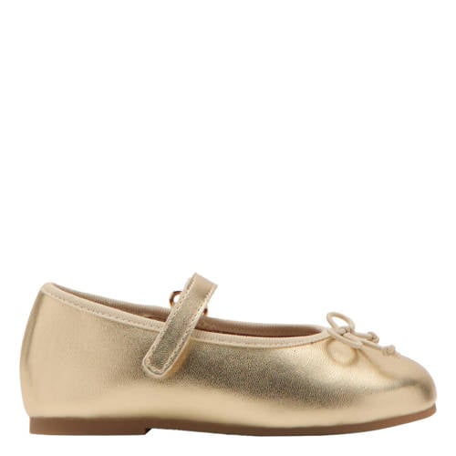 Mango Kids ballerina metallic goud met strik Meisjes Imitatieleer - maat 22(13,5cm) afbeelding