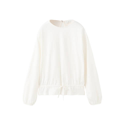 Mango Kids blousetop wit Meisjes Katoen Ronde hals Effen - maat 164 afbeelding