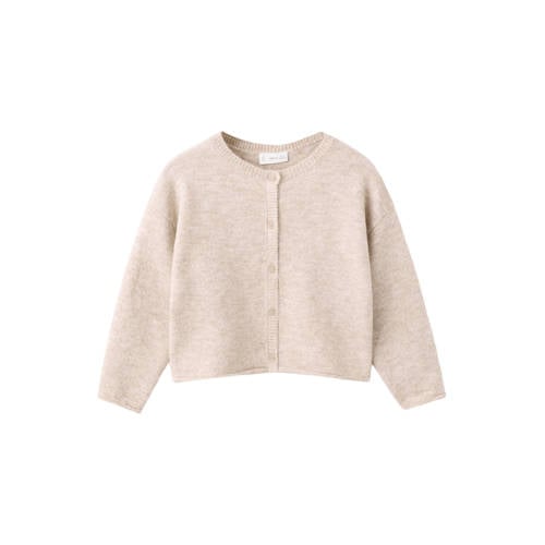 Mango Kids vest beige fijn gebreid Meisjes Polyester Ronde hals Gemêleerd - maat 80 afbeelding