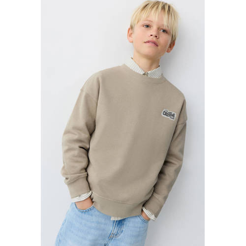 Mango Kids sweater lichtbruin Backprint - maat 116 afbeelding