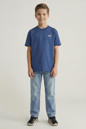 straight leg jeans light blue denim