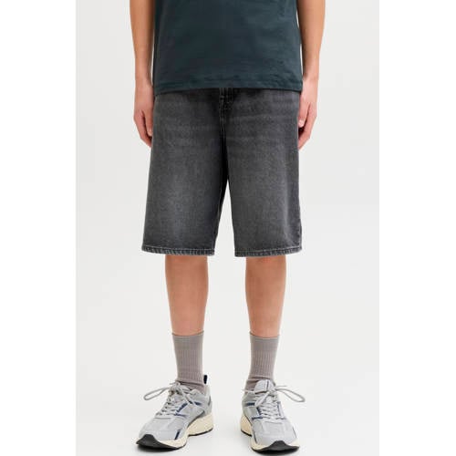 JACK & JONES JUNIOR baggy short black denim Korte broek Zwart Effen - maat 176 afbeelding