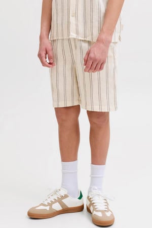 relaxed gestreepte casual short ecru gebreid