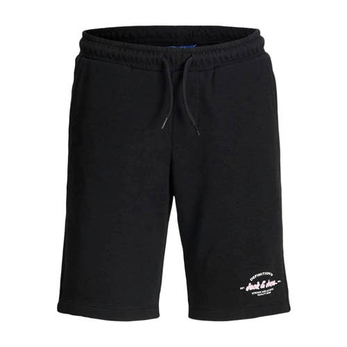 JACK & JONES JUNIOR regular waist sweatshort zwart Korte broek Logo - maat 152 afbeelding