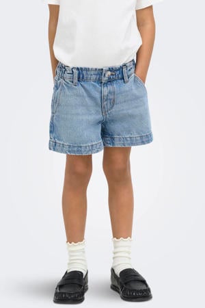 wide leg short light blue denim