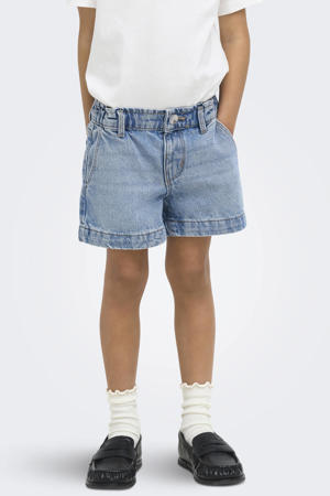 wide leg short light blue denim