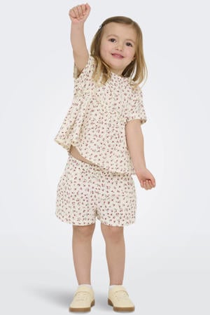 regular gebloemde casual short ecru
