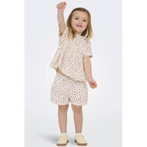 KIDS ONLY MINI regular gebloemde casual short ecru Korte broek Meisjes Katoen - maat 116 afbeelding