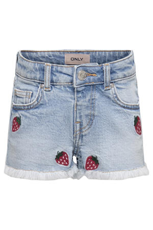 straight regular waist short light blue denim