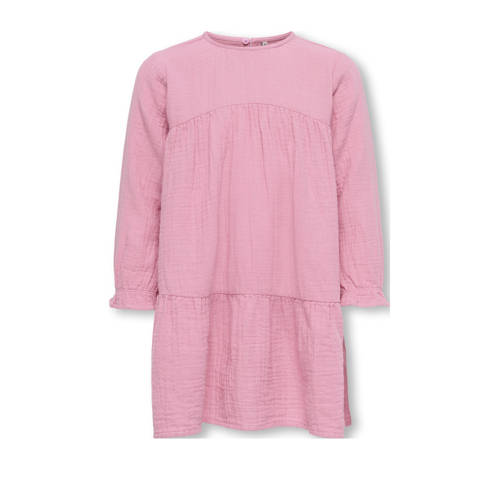 KIDS ONLY MINI A-lijn jurk roze Meisjes Mousseline Ronde hals Effen - maat 122 afbeelding
