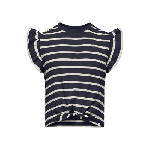KIDS ONLY MINI gestreepte T-shirt donkerblauw Meisjes Katoen Ronde hals - maat 98 afbeelding