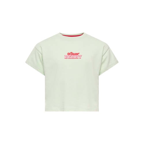 KIDS ONLY MINI T-shirt lichtgroen Meisjes Katoen Ronde hals Backprint - maat 104 afbeelding