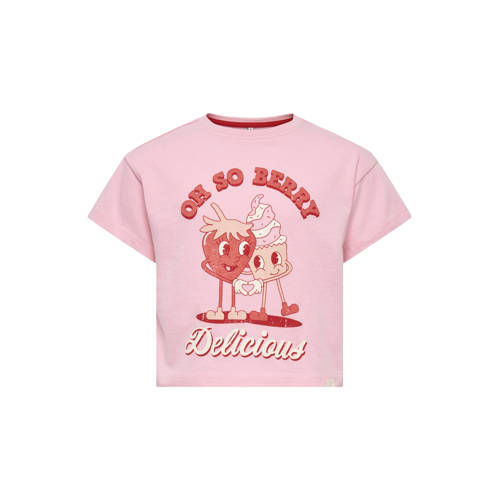 KIDS ONLY MINI T-shirt roze Meisjes Katoen Ronde hals Printopdruk - maat 116 afbeelding