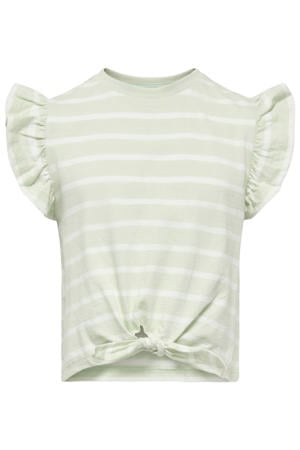 gestreepte T-shirt lichtgroen