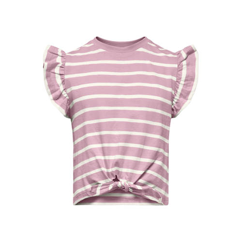 KIDS ONLY MINI gestreepte T-shirt roze Meisjes Katoen Ronde hals Streep - maat 92 afbeelding