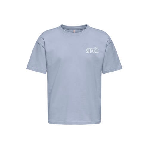 KIDS ONLY GIRL T-shirt met backprint blauw Meisjes Katoen Ronde hals Backprint - maat 158/164 afbeelding
