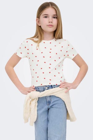 T-shirt wit /rood