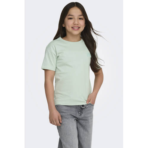 KIDS ONLY GIRL T-shirt met backprint groen Meisjes Katoen Ronde hals Backprint - maat 110/116 afbeelding