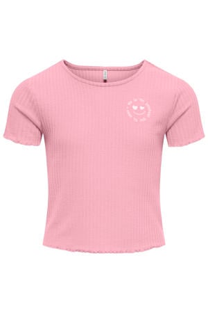 T-shirt roze met textuur