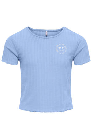 T-shirt lichtblauw met textuur