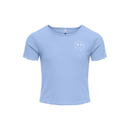 KIDS ONLY GIRL T-shirt lichtblauw met textuur Meisjes Polyester Ronde hals - maat 158/164 afbeelding