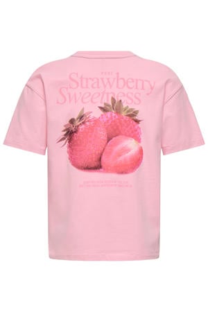 T-shirt met backprint roze