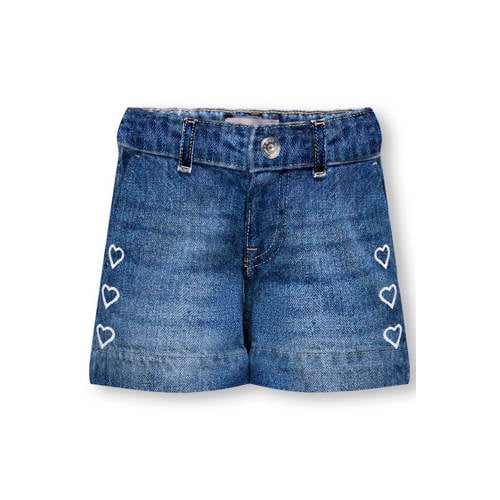 KIDS ONLY GIRL short met hartjes medium blue denim Korte broek Blauw Hartjes - maat 134 afbeelding