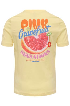 T-shirt met backprint geel