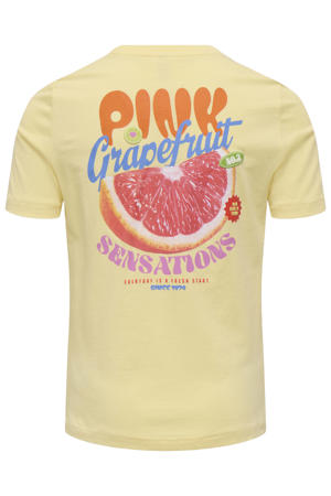 T-shirt met backprint geel