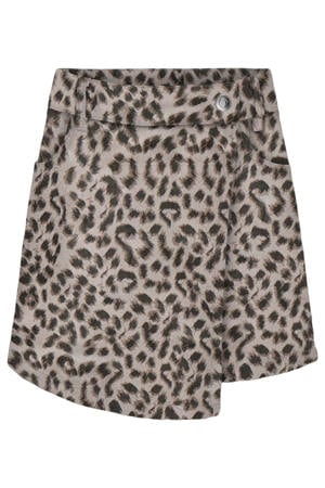 skort met panterprint beige