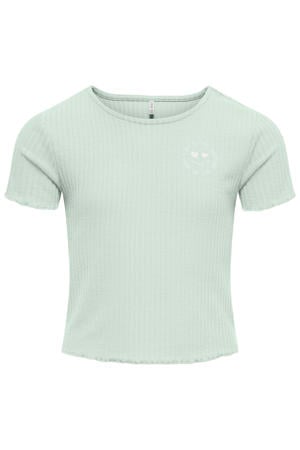 T-shirt lichtgroen met textuur