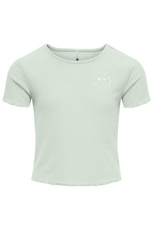 T-shirt lichtgroen met textuur