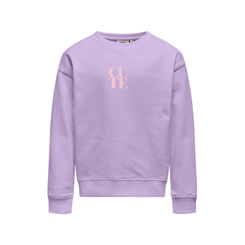 KIDS ONLY GIRL sweater met backprint paars Backprint - maat 146/152 afbeelding